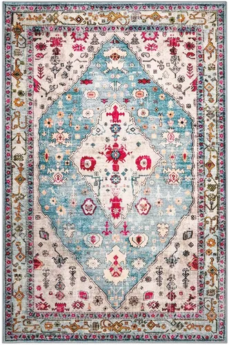 Miniatura 24 de Lahome Alfombra Bohemia Tribal Lavable de 3 x 5, Alfombras Antideslizantes para Entrada, Dormitorio, Sala de Estar, Vintage, Ultra Suave, No