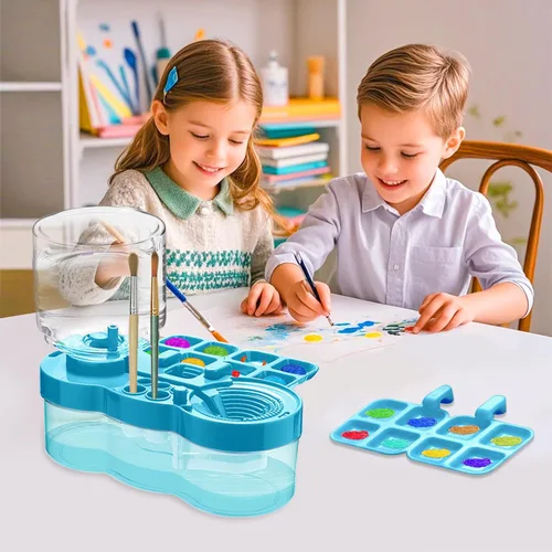 Miniatura 6 de 2025 Herramienta Mejorada de Limpieza de Pinceles de Pintura, Taza Enjuagadora de Pinceles con Circulación de Agua Corriente para Pintura Artística