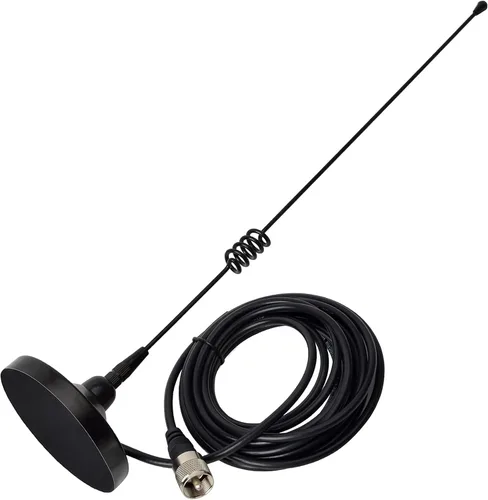HYS Base magnética móvil Amateur Antena de doble banda VHF 144/UHF 430MHz Whip W/13 pies RG58 Cable coaxial UHF-macho/PL259 para radios de jamón