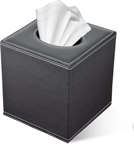 Miniatura 8 de Cubierta de caja de pañuelos, soporte de caja de pañuelos de cuero PU Rectangular Box Covers para el hogar/oficina/decoración del coche 9.84 "X5.23