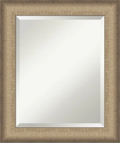 Amanti Art Espejo de baño, elegante espejo de pared de bronce cepillado para usar como espejo de tocador de baño sobre el fregadero (24.75 x 20.75
