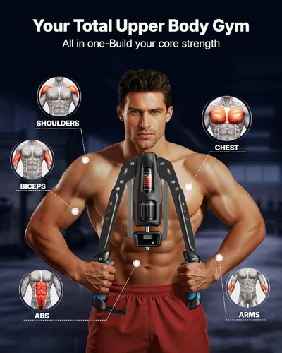 Miniatura 7 de Merach Ejercitador de brazo Twister, Potencia hidráulica de 22-440 libras, Expansor de pecho ajustable para el hogar, Equipo de entrenamiento