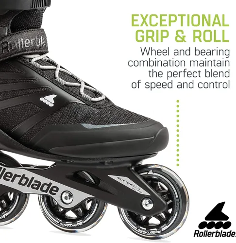 Miniatura 4 de Rollerblade Zetrablade - Patines en línea para hombres adultos, color negro y plateado Negro/Plateado