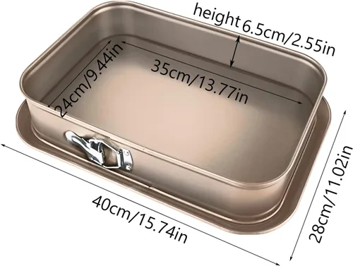 Miniatura 2 de meleg otthon Springform - Molde para tartas de queso, a prueba de fugas, rectangular, antiadherente, parte inferior extraíble, color negro