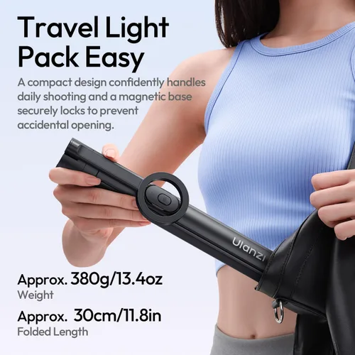 Miniatura 6 de ULANZI Trípode magnético para teléfono de 71 pulgadas, con apertura automática para selfie, con soporte de trípode para teléfono celular remoto