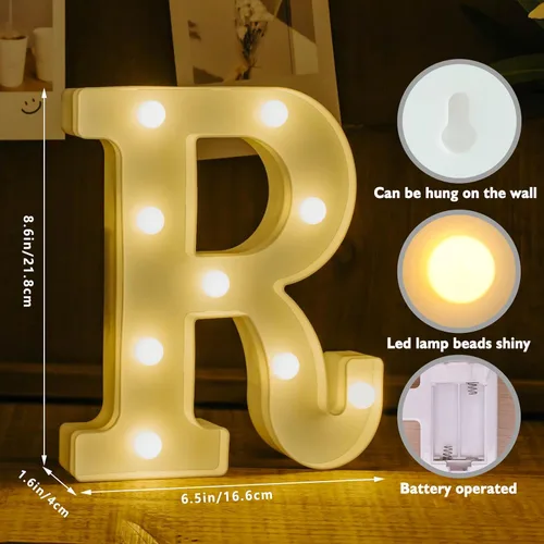 Miniatura 2 de Letras Iluminadas, Luces de Letras LED 26 del Alfabeto, Letra Decorativa Iluminada, Letras de Marquesina LED que Funcionan con Pilas para Fiesta