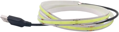 Miniatura 7 de Tira de luces LED COB de 3.28 pies, 3.3 ft, 320 LED, alimentada por USB, tira de luz de alta densidad de alta densidad, cinta autoadhesiva para Azul