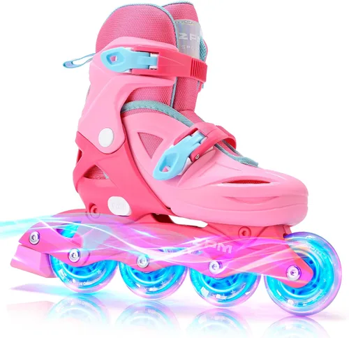 Miniatura 8 de 2PM SPORTS Patines en línea para niños y niñas de 4 a 8, 6 a 12 años, con ruedas iluminadas, cuchillas ajustables para niños y jóvenes principiantes