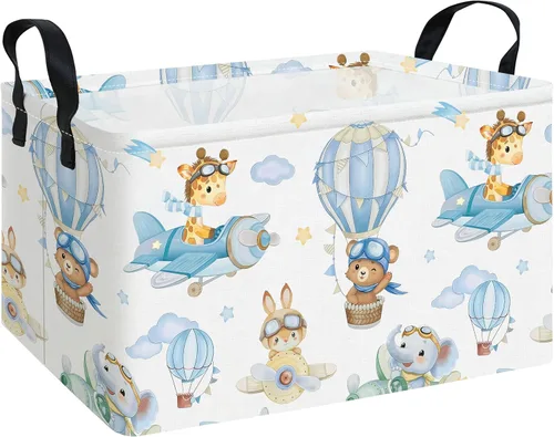 Miniatura 29 de Cesta de almacenamiento rectangular, lindo organizador de tela para juguetes de mascotas/niños, libros o ropa. Perfecta para habitaciones de niños