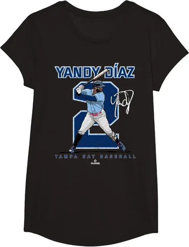 Miniatura 3 de Camiseta Number and Portrait Yandy Diaz Tampa Bay MLBPA, Negro