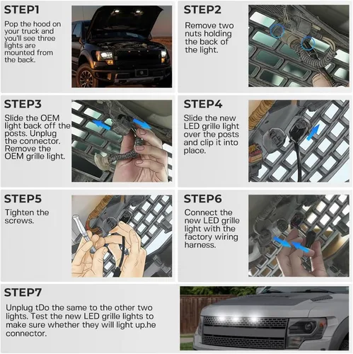 Miniatura 5 de Lentes ahumadas xenón blanco LED Rapter luces para Ford F150 SVT Rapter Pick Up 2010-2014 Ford Rapter Pick Up 2017-2019 Ford Rapter Pick Up