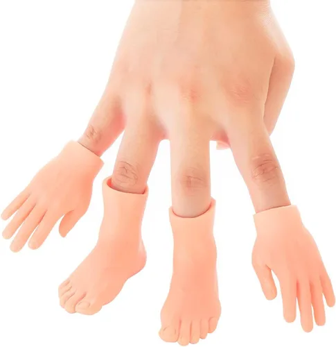 Miniatura 4 de DR DINGUS Manos de dedo (4 manos y pies) – Manos pequeñas de goma premium – Diseño divertido y realista – Ideal para espectáculos de marionetas