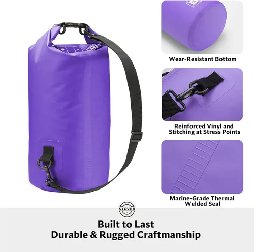 Miniatura 3 de STOVER 5/10/25/30/40/55L Waterproof Dry Bag- Roll-Top Backpack w/Phone Case- Kayaking, Hiking, Camping, Boating- Men/Women 5L Púrpura