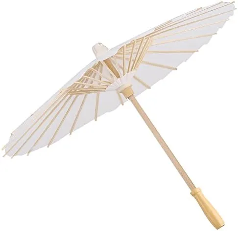 Paraguas de papel blanco, paraguas de papel de color blanco, paraguas decorativo de papel para novia, decoración de fiesta de novia, accesorio de