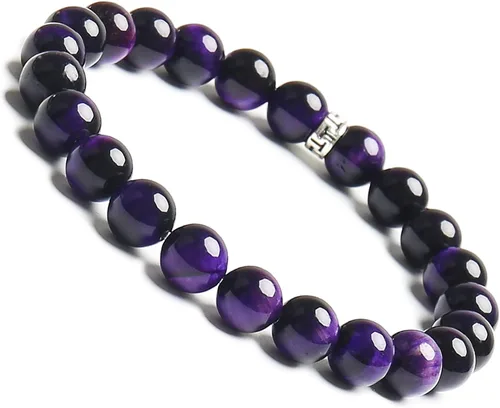 BONNY BOXX Pulsera de piedras preciosas curativas naturales, pulsera de piedra semipreciosa de 0.315in para hombres y mujeres, joyería de cristal