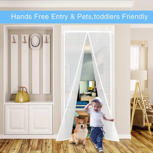 Miniatura 3 de Cortina aislada, pantalla térmica magnética autosellante de EVA que mantiene el frío fuera, cierre automático para cocina, patio, habitación de aire