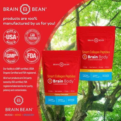 Miniatura 3 de Brain Body - Péptidos de colágeno en polvo, suplemento vital de proteína y colágeno para mujeres y hombres, hidrolizado tipo I y III para la piel