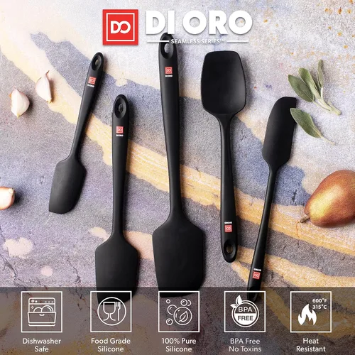 Miniatura 3 de DI ORO Juego de espátulas de silicona – Espátulas de cocina de goma para hornear, cocinar y mezclar – Resistente al calor a 600 °F y libre de BPA