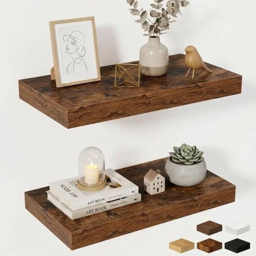 Miniatura 115 de Estantes flotantes de 48 pulgadas para pared, estante de chimenea de 10 pulgadas de profundidad, estantes flotantes de madera para pared, estantes