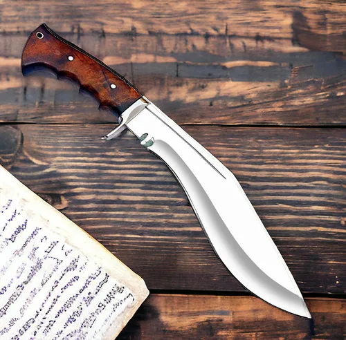 Poshland Cuchillo de caza de hoja fija. Cuchillo resistente para durar mucho tiempo completamente hecho a mano con funda incluida, ha sido diseñado