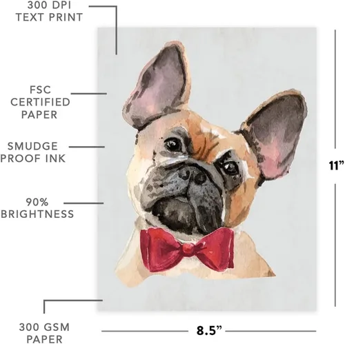 Miniatura 13 de Andaz Press Póster impreso para pared de perro, 8.5 x 11 pulgadas, Bulldog inglés con gafas negras, 1 paquete, regalo de cumpleaños de Navidad, sin