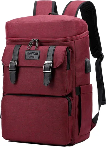 Miniatura 7 de YALUNDISI Mochila vintage para hombres y mujeres, mochila para laptop, mochila universitaria de 15.6 pulgadas