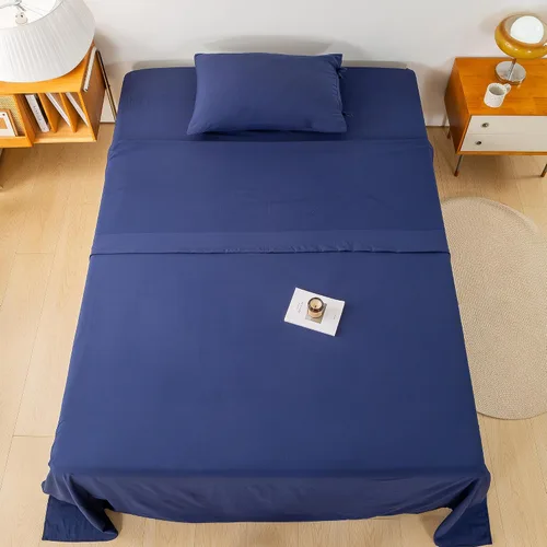 Miniatura 22 de COTTEBED Juego de sábanas de polialgodón lavado tamaño individual, juego de ropa de cama ultrasuave, 3 piezas, transpirable, vintage, duradero