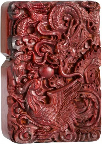 Miniatura 12 de Carcasa exterior de palisandro Huanghuali natural tallado para módulo Zippo (1000 brazos Avalokiteshvara de la diosa 3#)