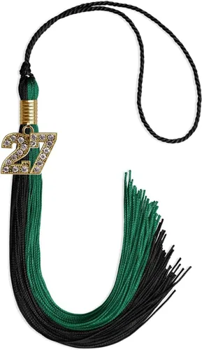 Miniatura 219 de Endea Graduation Borla de doble color con dije dorado (negro/oro brillante, 2022)