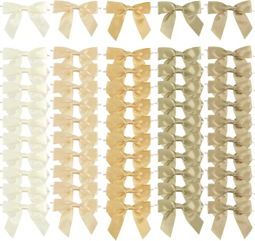 Miniatura 19 de AIMUDI Lazos de otoño de 5 colores, lazos de satén de color naranja quemado prefabricados de 3.5 pulgadas para Acción de Gracias, Halloween, boda