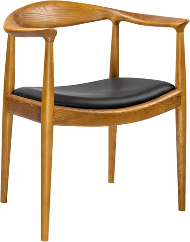Kennedy - Sillón tapizado de piel sintética, silla de comedor de estilo moderno de mediados de siglo, adecuada para cocina, comedor, oficina Castaño