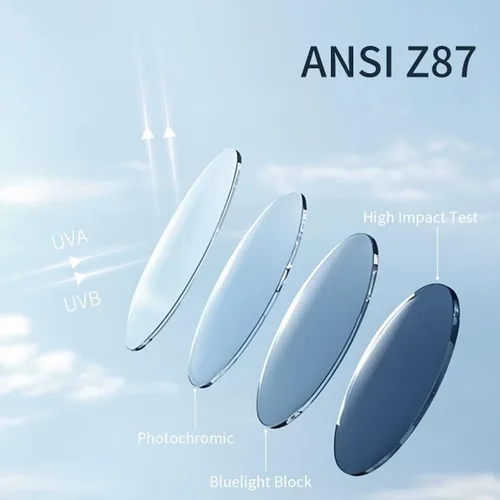 Miniatura 6 de Gafas de seguridad fotocromáticas anti luz azul UV400 con oscurecimiento automático, lentes transparentes a humo, transicionales ANSI Z87.1