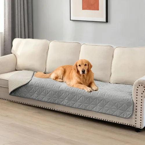 Miniatura 21 de Ameritex Funda de sofá impermeable para asientos, funda de sofá para perros, funda de sofá para mascotas, funda de terciopelo para silla, sofá Beige