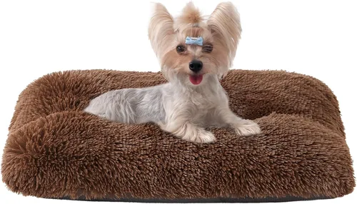 Miniatura 50 de EHEYCIGA Cama Esponjosa para Jaula de Perros Grandes, Almohadilla de Jaula de Piel Sintética Afelpada, Cama Calmante Anti-Ansiedad para Perros Negro