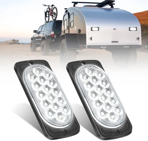 Miniatura 18 de Nilight Luz Trasera Ovalada para Remolque de 6 Pulgadas, 6 Piezas, Roja y Blanca, 10 LED con Arandelas y Conectores de Montaje Empotrado, IP67
