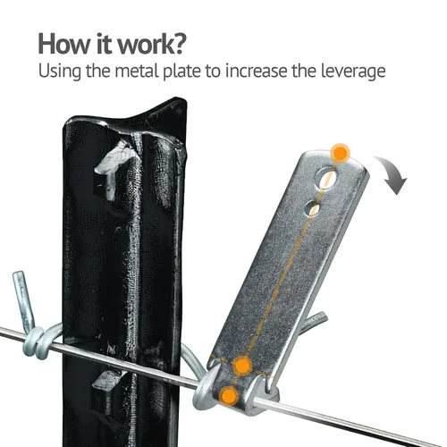 Miniatura 3 de Tornador de alambre para valla para clips de poste en T, herramienta de torsión de alambre de púas para alambre de esgrima, acero inoxidable