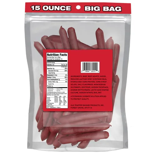 Miniatura 2 de Old Trapper Palitos de carne estilo delicatessen, sabor jalapeño, paquete de 15 onzas, palitos de carne picante, seis gramos de proteína y cero