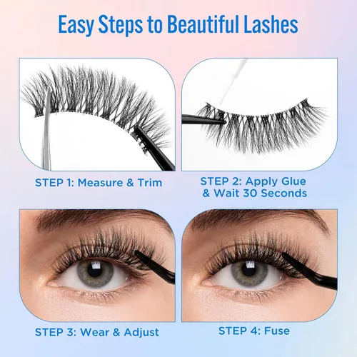 Miniatura 8 de Pestañas de Aspecto Natural Pestañas Postizas - BEPHOLAN Pestañas Postizas 5D Súper Esponjosas Pestañas Postizas Banda Negra Pestañas Wispy Paquete