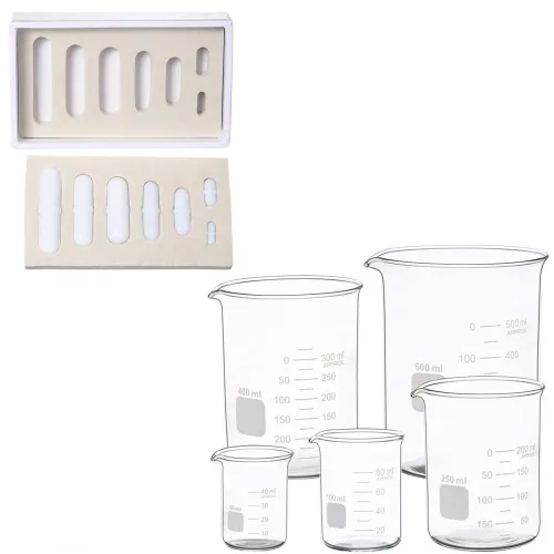 7 unids PTFE agitador magnético mezclador agitador barra de agitación Spinbar agitando vidrio graduado medición baja forma vaso vaso conjunto 1.7 fl