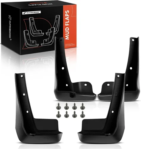 Miniatura 10 de A-Premium Juego de 4 unidades de guardabarros con accesorios compatibles con Honda Civic, 2006-2011, sedán, color negro, delantero y trasero