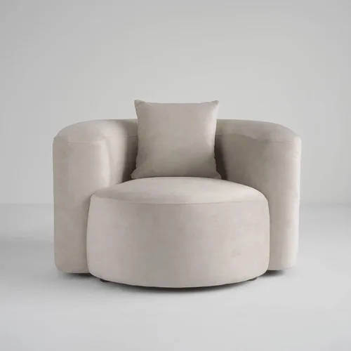 Miniatura 8 de Acanva - Sofá de terciopelo con respaldo curvo y diseño moderno de lujo, sofá minimalista cómodo para sala de estar, apartamento, espacio