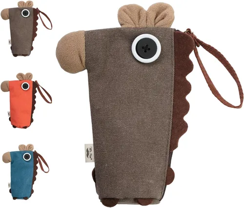 Mr. Pen - Estuche para lápices de pie, bolsa de lápices de animales, burro marrón, estuche para lápices para niños, bonita bolsa para lápices para