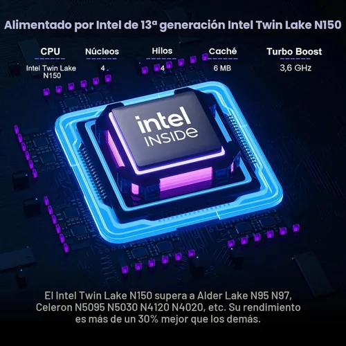 Miniatura 6 de HP Computadora portátil delgada de 14 pulgadas para estudiantes de negocios 2025, MS Office de por vida, IA Copilot, CPU Intel de cuatro núcleos, 16