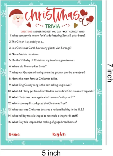 Miniatura 4 de KMLIFE 63 tarjetas de juego de trivia de Navidad, 3 temas, actividades de adivinanzas navideñas para adultos, familias, amigos, niños, grupos