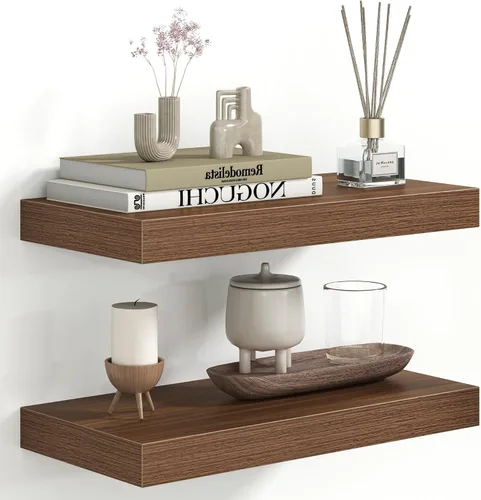 Miniatura 63 de Fun Memories Estantes flotantes – Estante de pared de 9.3 pulgadas de profundidad para decoración y almacenamiento – Estantería de exhibición