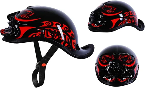 Miniatura 2 de Half-Shell - Casco de motocicleta, casco de motocicleta con cara abierta, certificación ECE/DOT, medio casco, M (57 ~ 22.8 in)