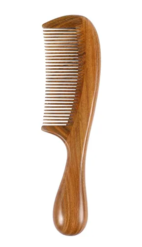 Miniatura 10 de Peine de madera Louise Maelys con dientes anchos para cabello rizado y desenredante de sándalo