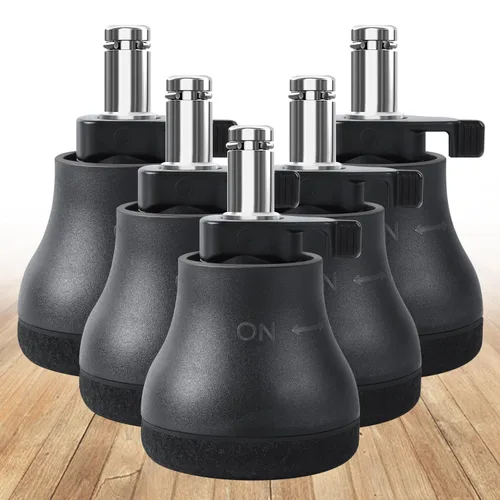 Bell Glides - Ruedas giratorias de repuesto para silla de oficina para ruedas fijas estacionarias, almohadillas de fieltro con goma antideslizante
