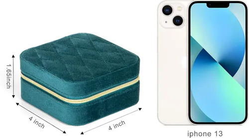 Miniatura 6 de KAMIER Cajas de joyería pequeñas para mujer, estuche de joyería portátil de viaje, caja organizadora de joyas de terciopelo de felpa para aretes
