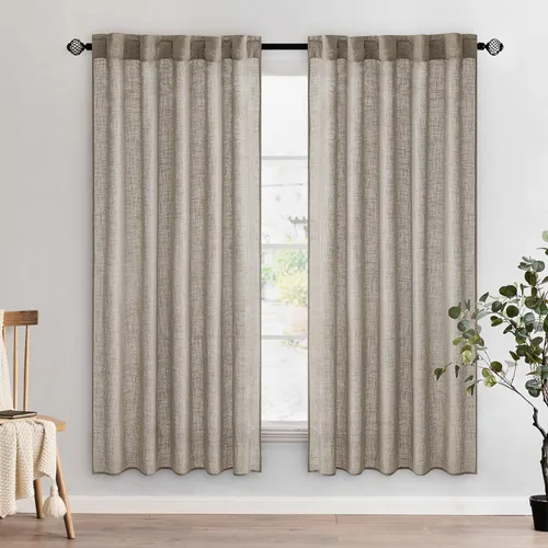 Miniatura 136 de MIULEE Cortinas de lino blanco de 108 pulgadas de largo para dormitorio, sala de estar, cortinas de ventana con textura de lino suave y grueso, Lino